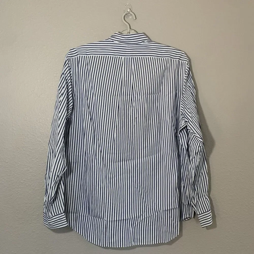Ralph Lauren‎ Men's Classic Fit Blue White Striped Button Down Shirt Size 17/XL